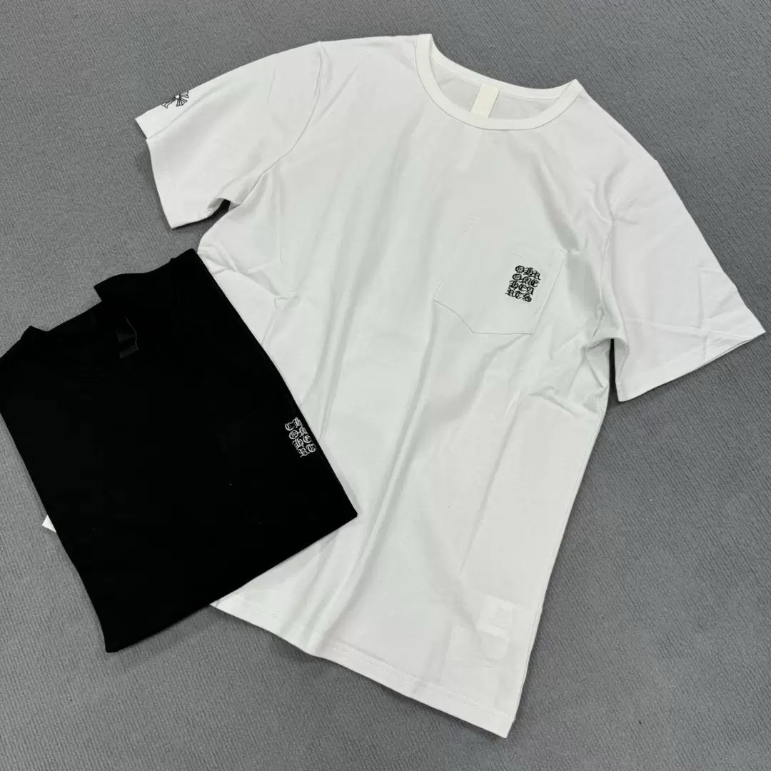 CHROME HEARTS クロムハーツ ネックロゴ入りホワイト半袖Tシャツ