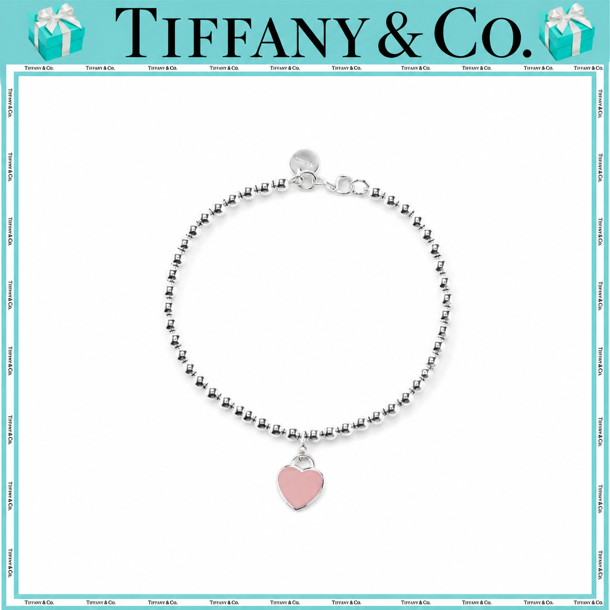 ティファニ（Tiffany） リターン トゥ ハート ビーズ ブレスレット　ピンクエナメルフィニッシ