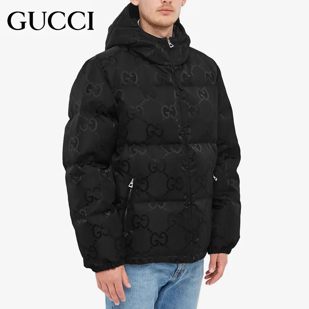 ☆GUCCI☆ GGジャカード フーデッド ダウンジャケット