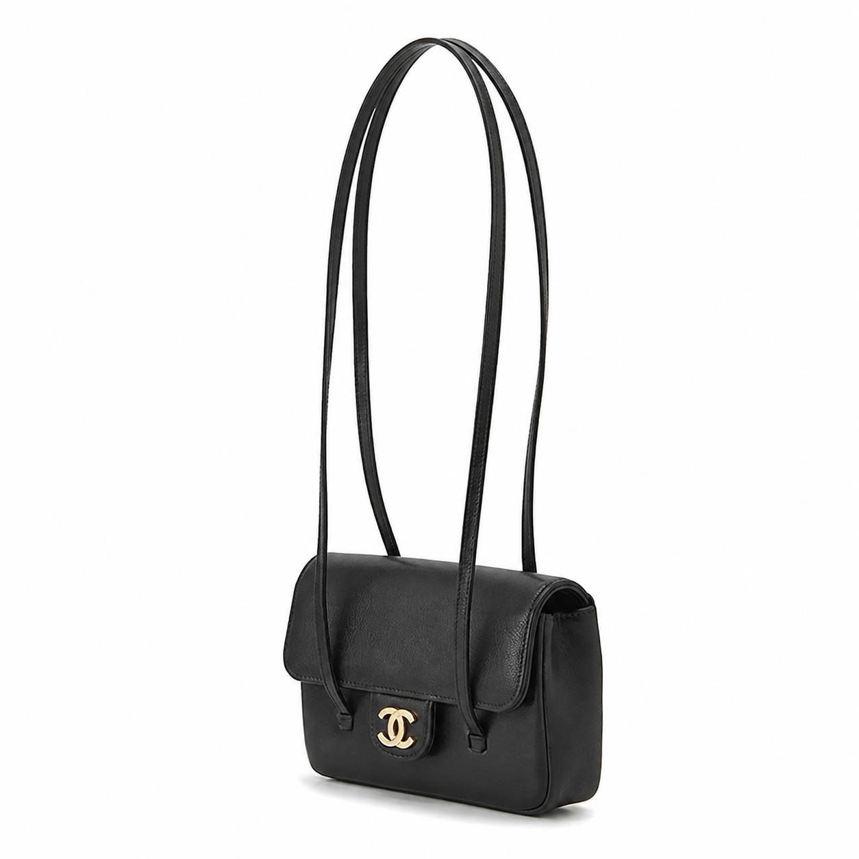CHANEL シャネル Strap Clutch Bag Black ストラップ クラッチ バッグ ブラック 黒