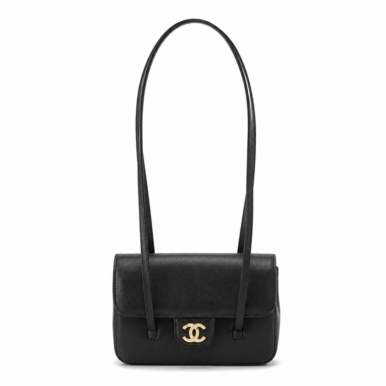 CHANEL シャネル Strap Clutch Bag Black ストラップ クラッチ バッグ ブラック 黒