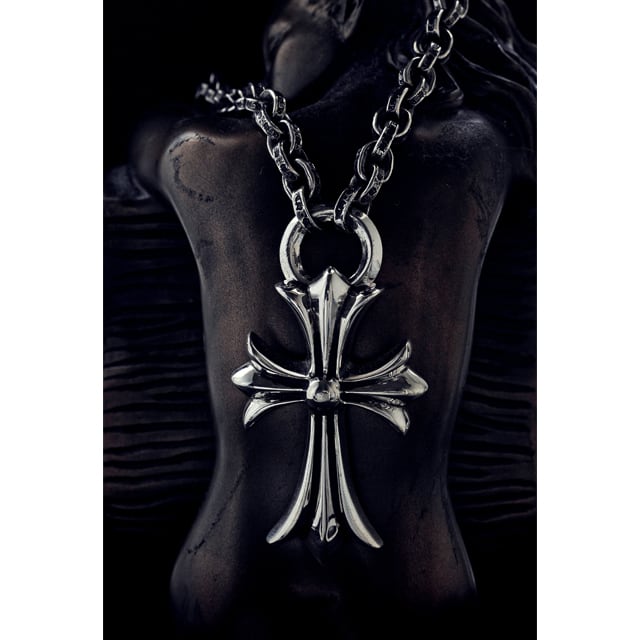 CHROME HEARTS クロムハーツ Necklace ネックレス ペーパーチェーンネックレスw/CHクロスペンダント/18インチ