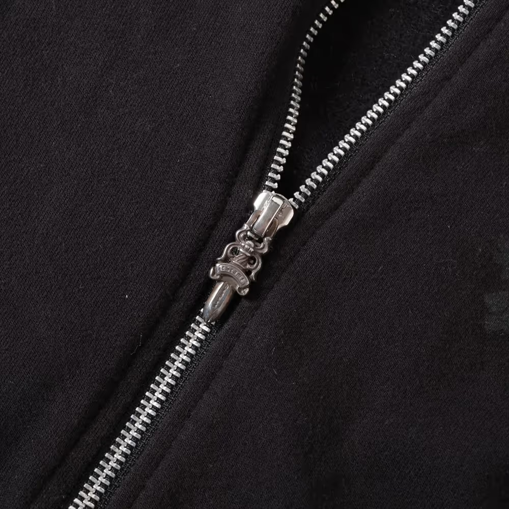 クロムハーツ パーカー コットン  ブラック ヴァインダガー