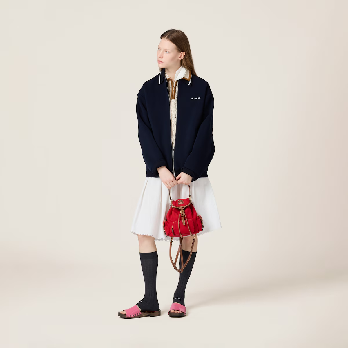 【MIU MIU】ミュウミュウ  キャンバスxレザー バックパック