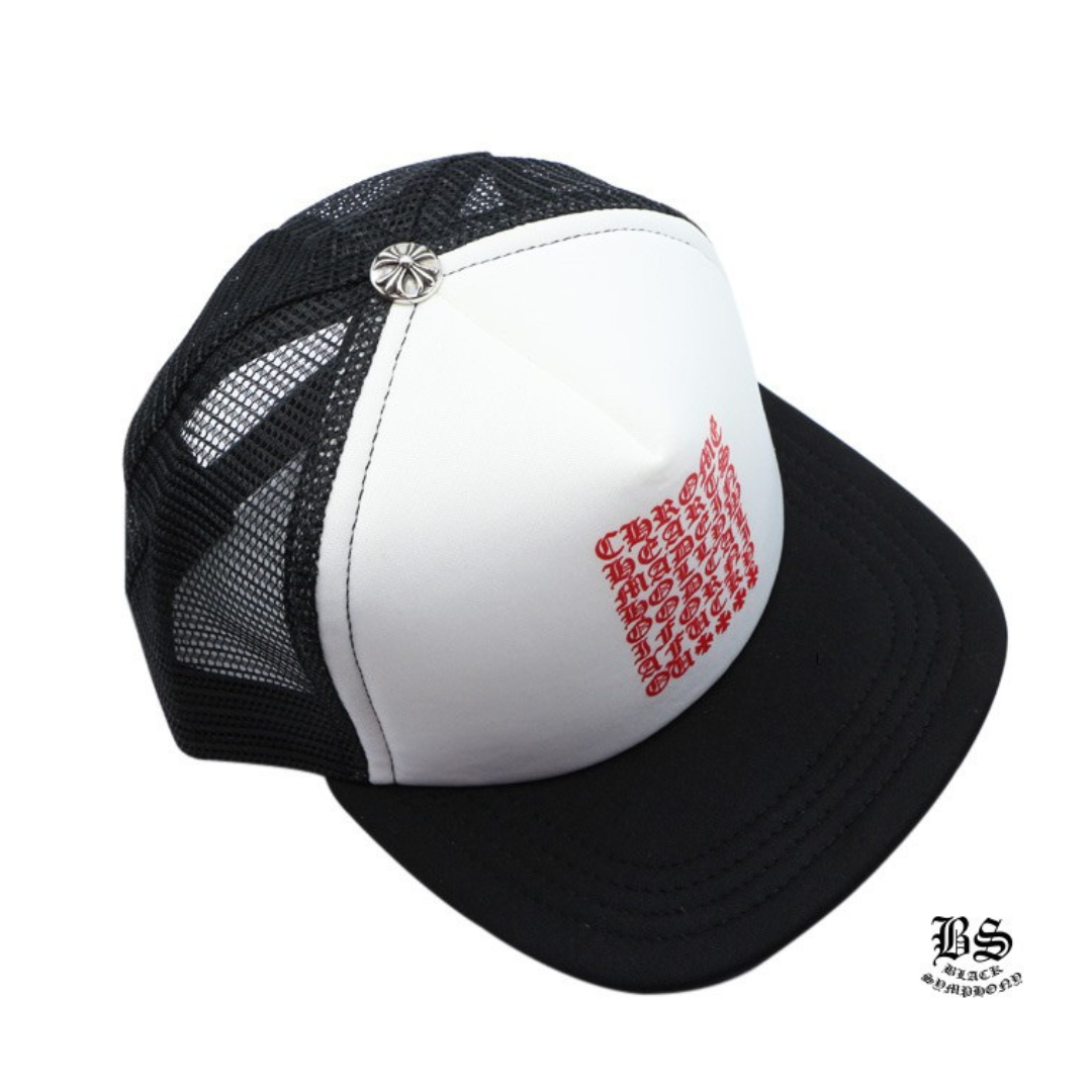 Chrome Hearts　クロムハーツ トラッカーキャップ キングタコ CHスクロール ブラックホワイト