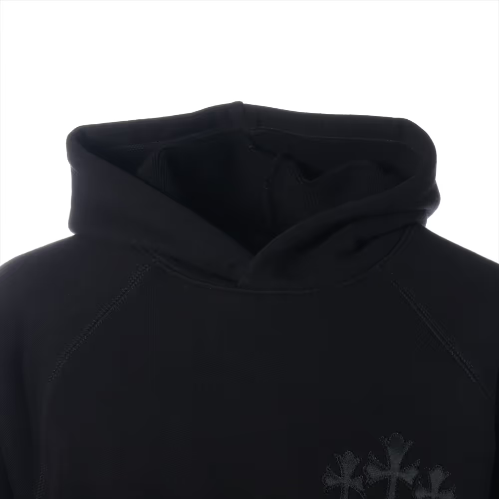 クロムハーツ パーカー コットン  ブラック 7-11 HOODIE バックCHロゴクロス刺繍