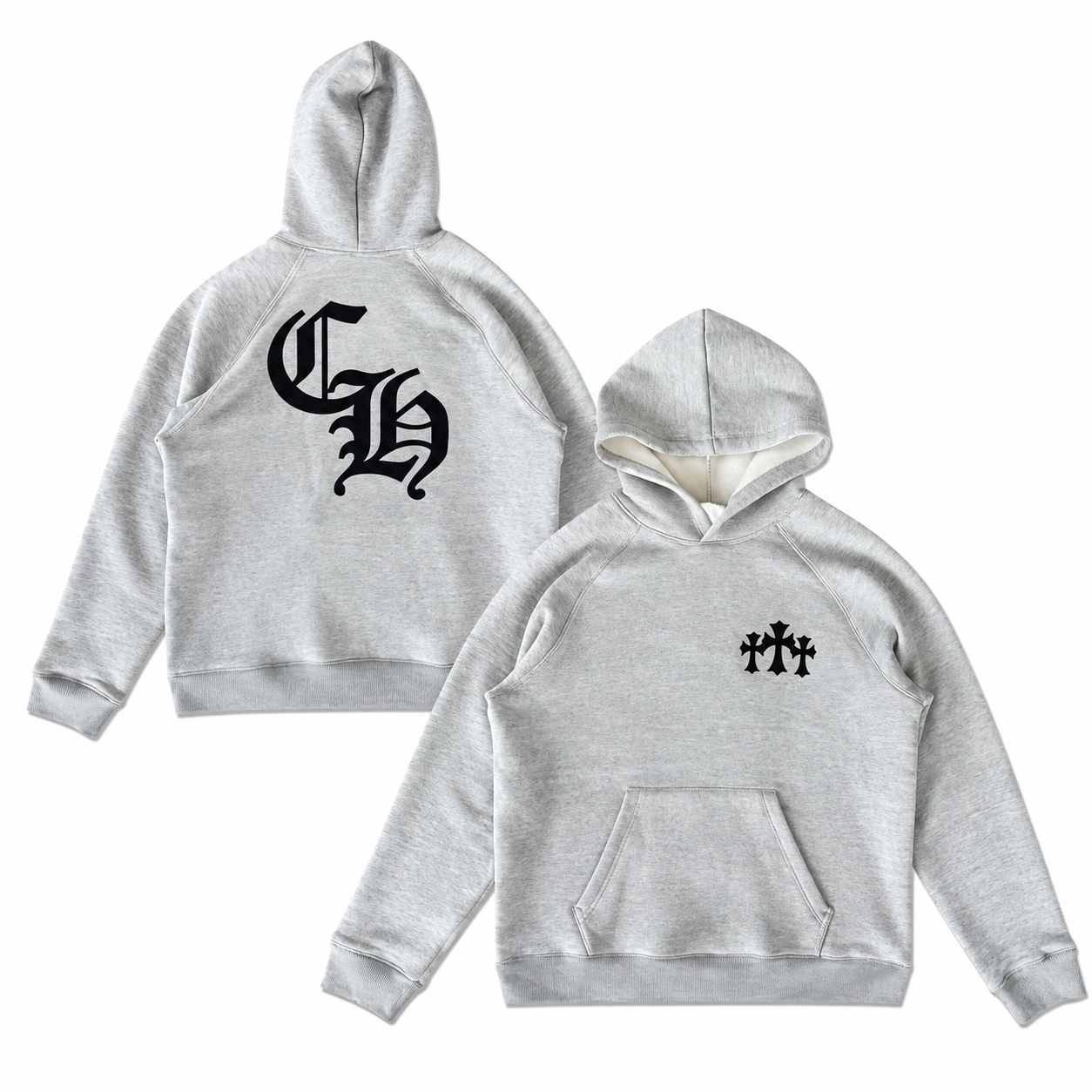 CHROME HEARTS トリプルクロス CHロゴ パーカー グレー