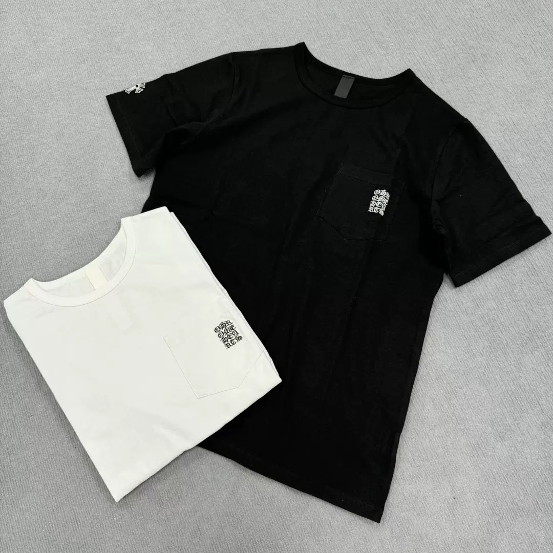 CHROME HEARTS クロムハーツ ネックロゴ入りホワイト半袖Tシャツ