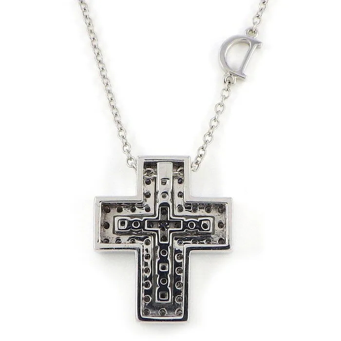 【国内発送/直営店】ダミアーニ DAMIANI ネックレス ベル エポック XS 20083490 ダブル クロス パヴェ ダイヤモンド 0.38ct K18WG