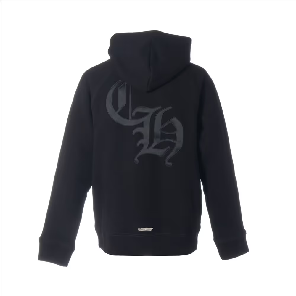 クロムハーツ パーカー コットン  ブラック 7-11 HOODIE バックCHロゴクロス刺繍