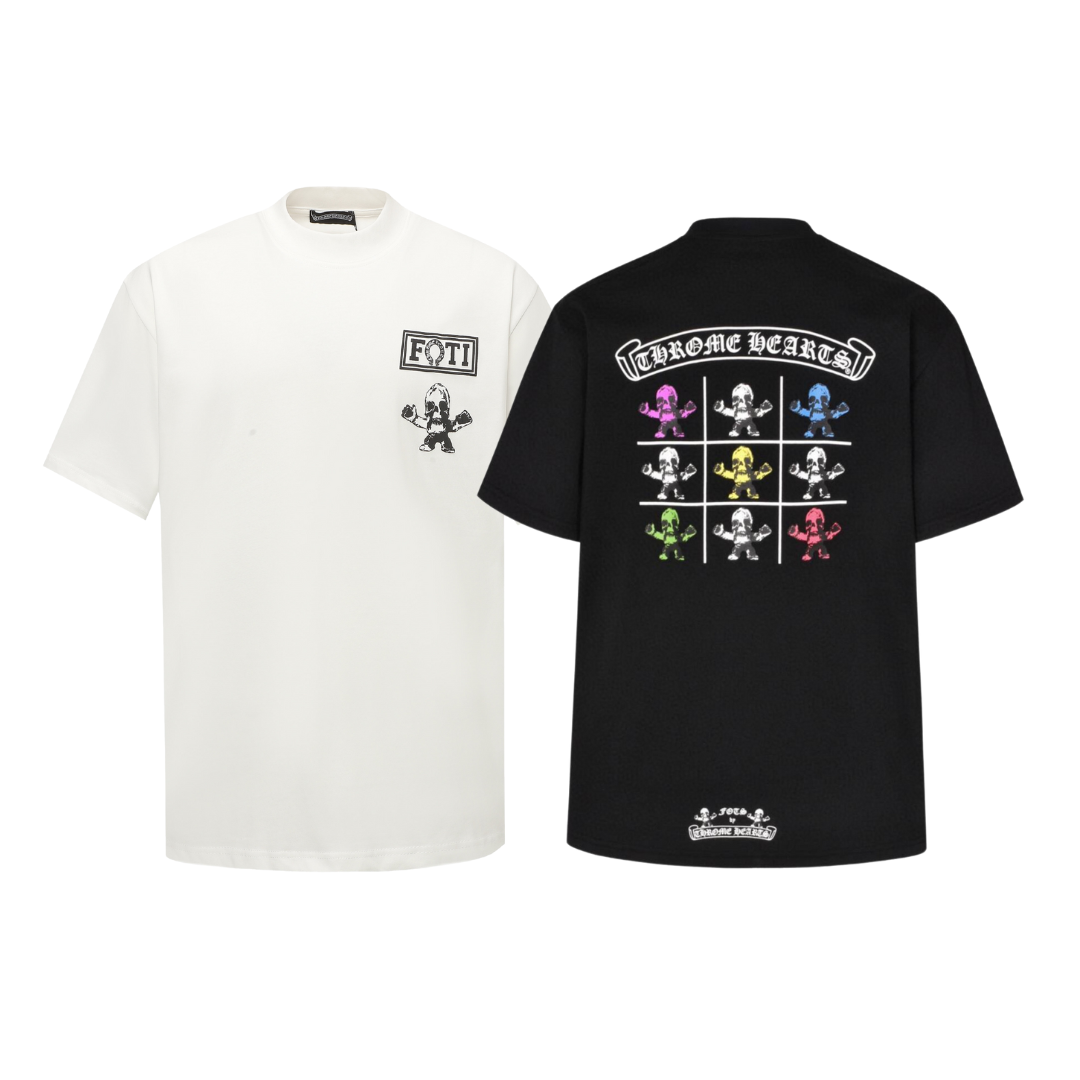 クロムハーツChrome Heart  Tシャツ黒&白  綿100%  zh0126