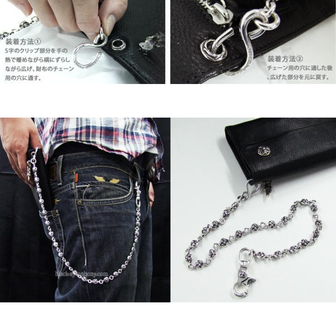 【CHROME HEARTS/クロムハーツ】 クロスボール ウォレットチェーン #2 1クリップ ロング