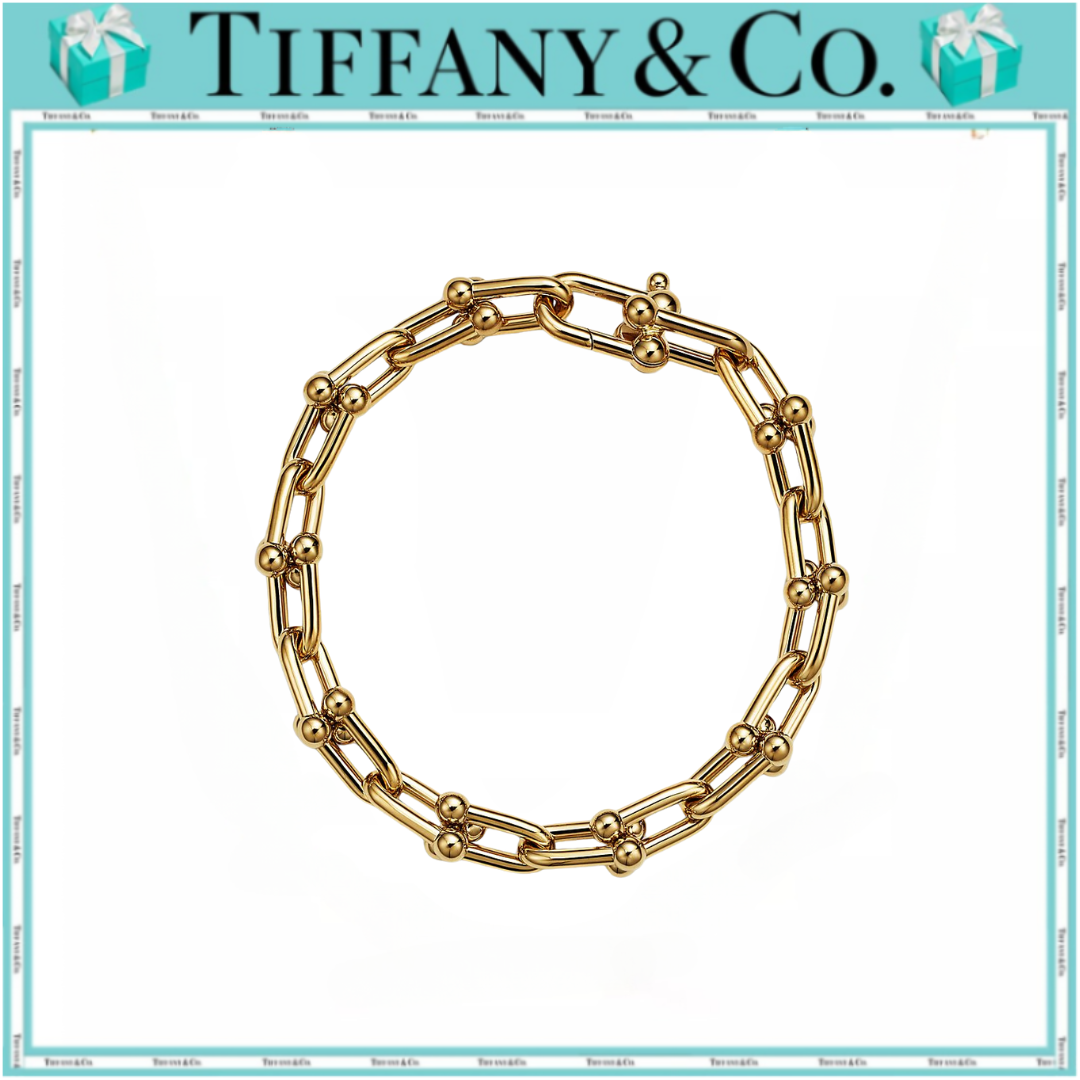 ティファニ（Tiffany） ハードウェア ミディアム リンク ブレスレット イエローゴールド