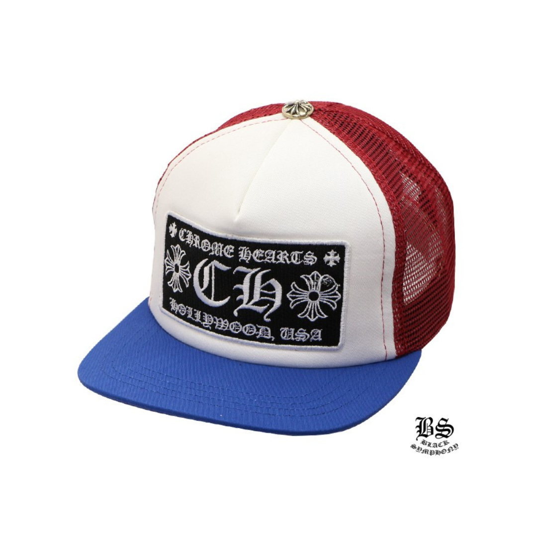 Chrome Hearts　クロムハーツ トラッカーキャップ CH ブルー レッド