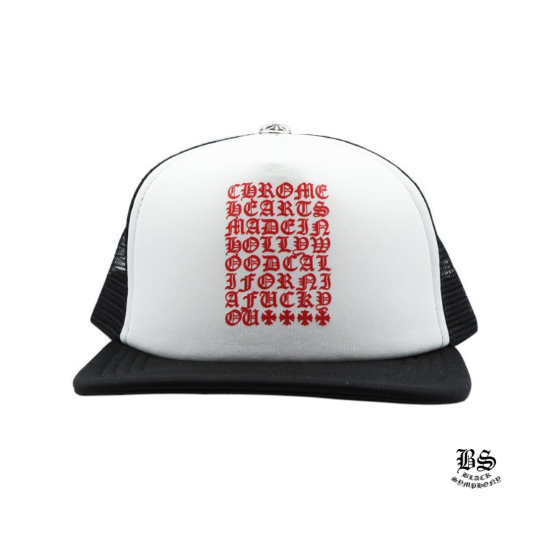 Chrome Hearts　クロムハーツ トラッカーキャップ キングタコ CHスクロール ブラックホワイト