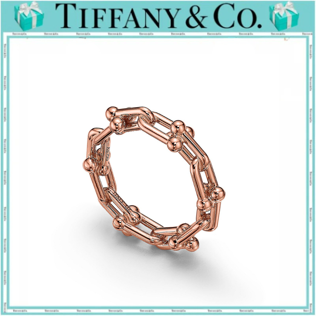 ティファニー ハードウェア マイクロ リンク リング ローズゴールド