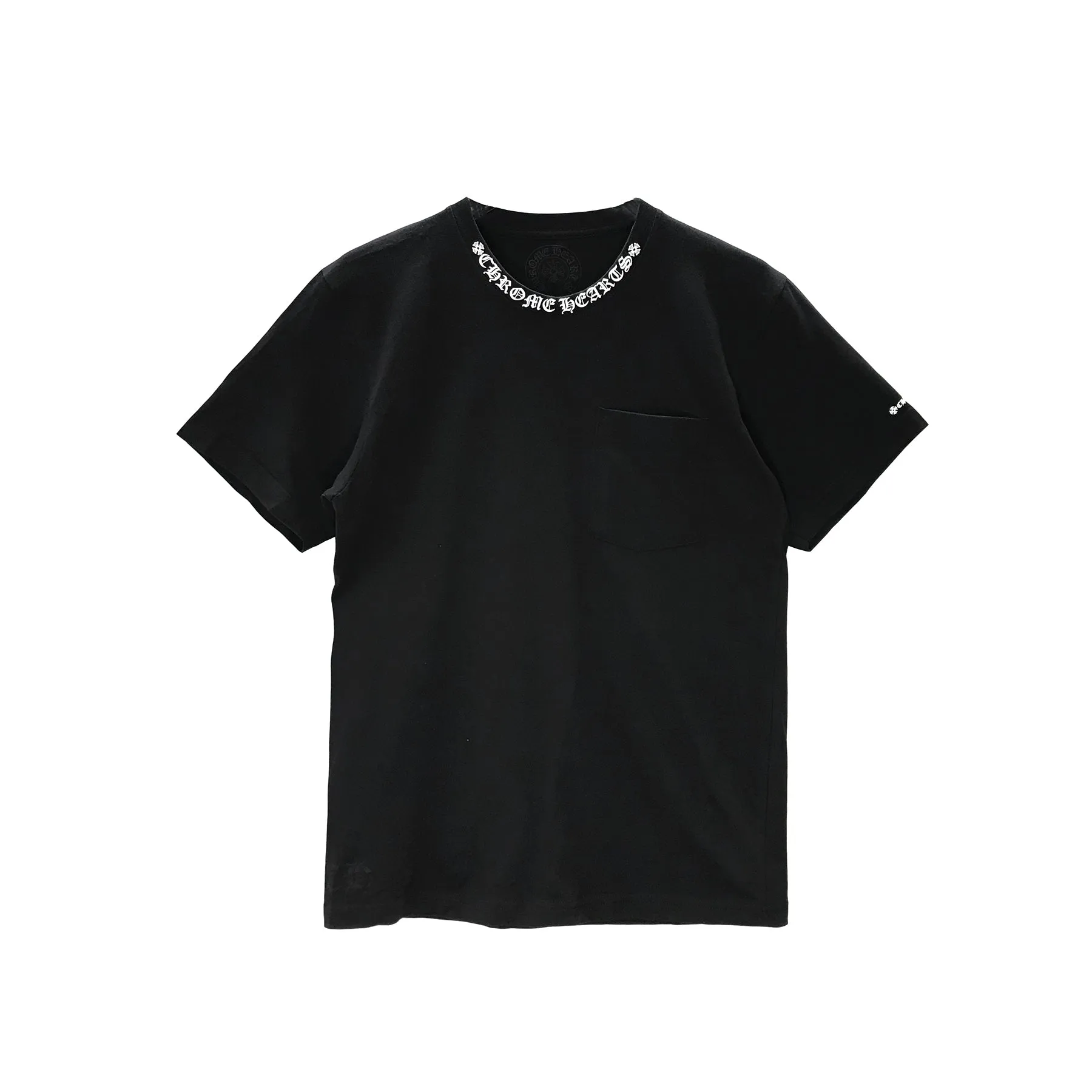 クロムハーツ ネックロゴ入り半袖Tシャツ｜黒白で楽しむ男女兼用ポケットTシャツ