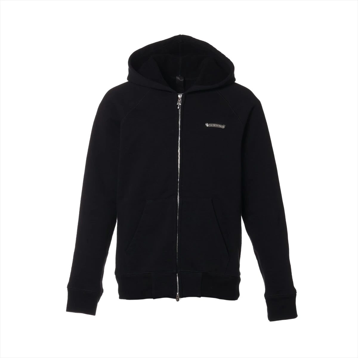 クロムハーツ Y NOT パーカー コットン  ブラック×シルバー セメタリークロス