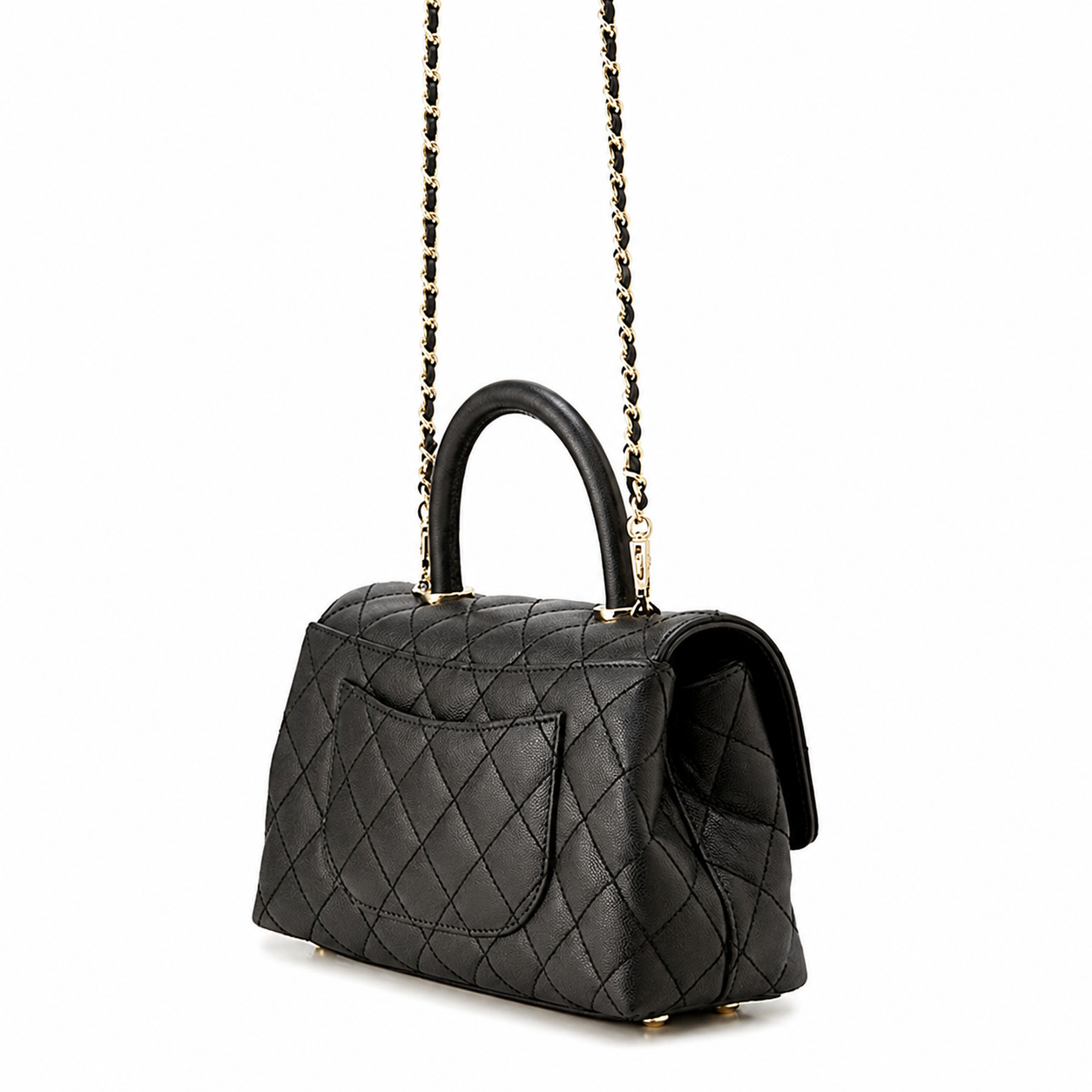 CHANEL シャネル マトラッセ ココハンドル 24 トップハンドル フラップ バッグ ブラック 黒