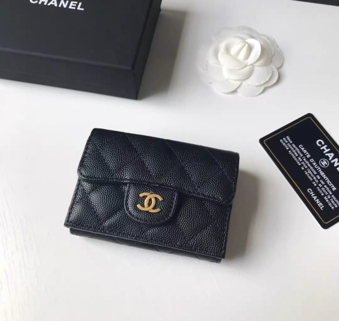 シャネル CHANEL 3つ折り財布 小銭入れ付き MATELASSE AP0230 コンパクトウォレット ブラック レディース 