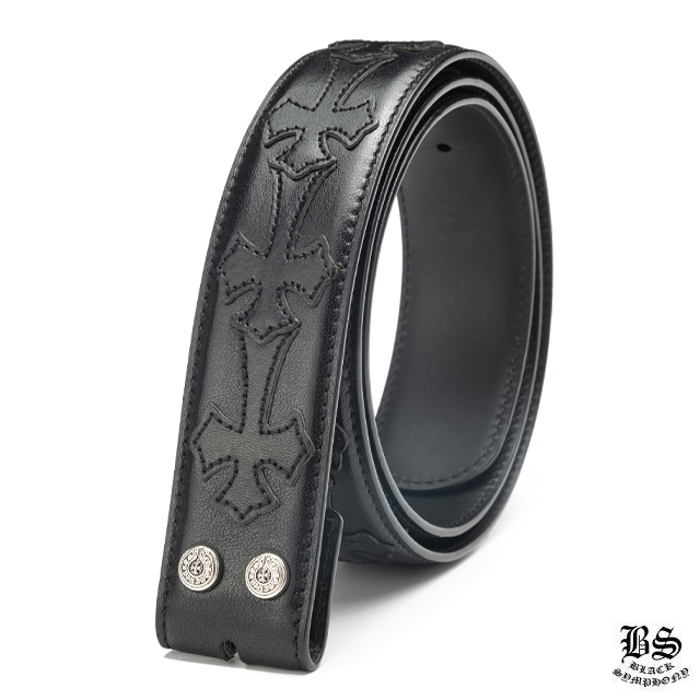クロムハーツ プレーン レザー 1.5 ベルト ホースシュー リベット（バックルなし）