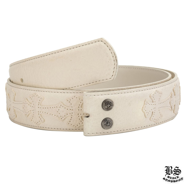 クロムハーツ プレーン レザー 1.5 ベルト ホースシュー リベット（バックルなし）