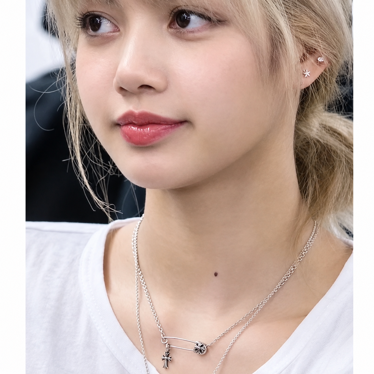 Chrome Hearts クロムハーツ ネックレス クロスチャーム  ストーン 組み合わせ シルバーLISA愛用