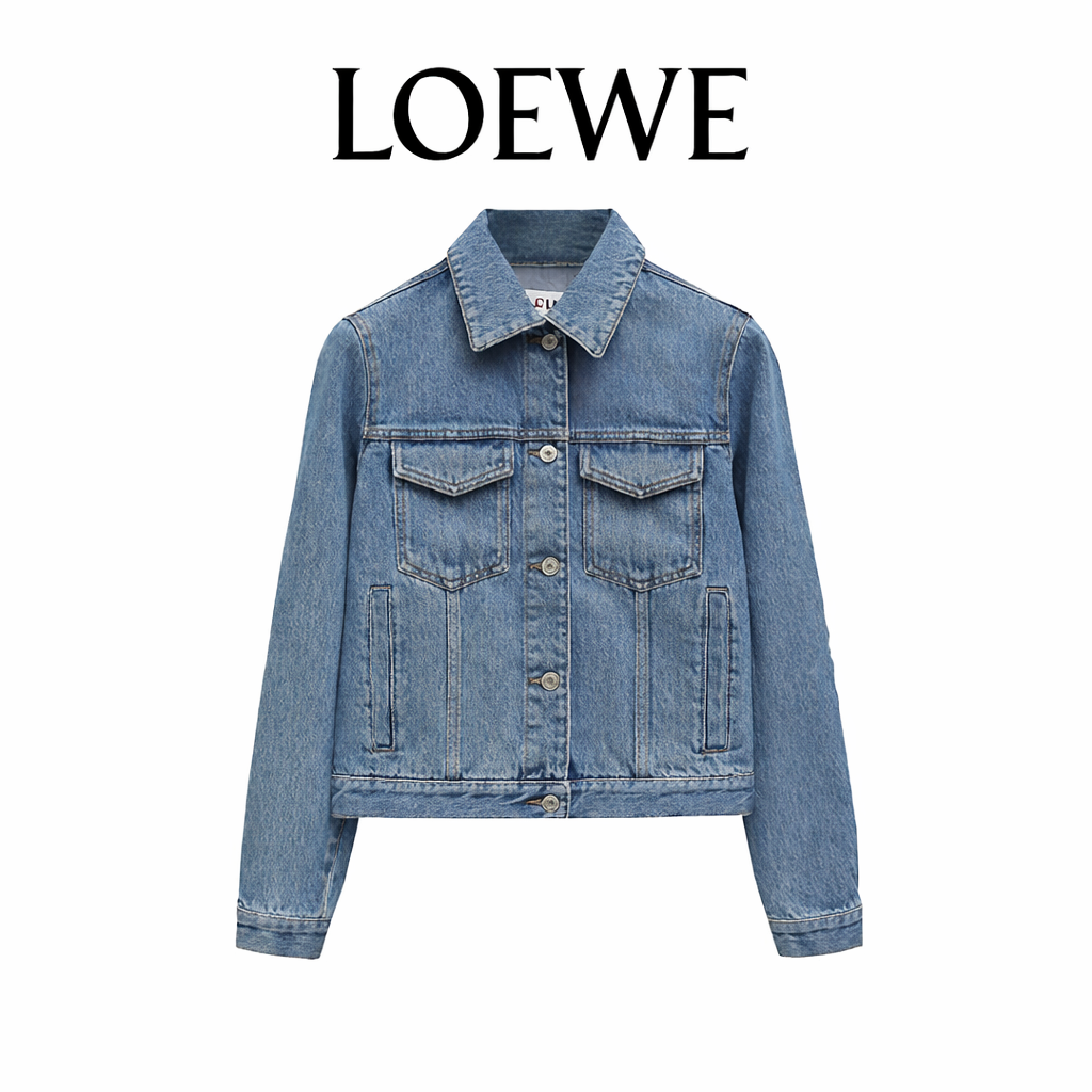 LOEWE ロエベ デニムジャケット ANAGRAM アナグラム S359Y50X71 レディース 胸ポケット 長袖 コットン ロゴ Gジャン ジージャン