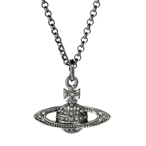 【送料無料】 ヴィヴィアン ウエストウッド ネックレス Vivienne Westwood ペンダント アクセサリー MINI BAS RELIEF PENDANT RUTHENIUM Black Diamond