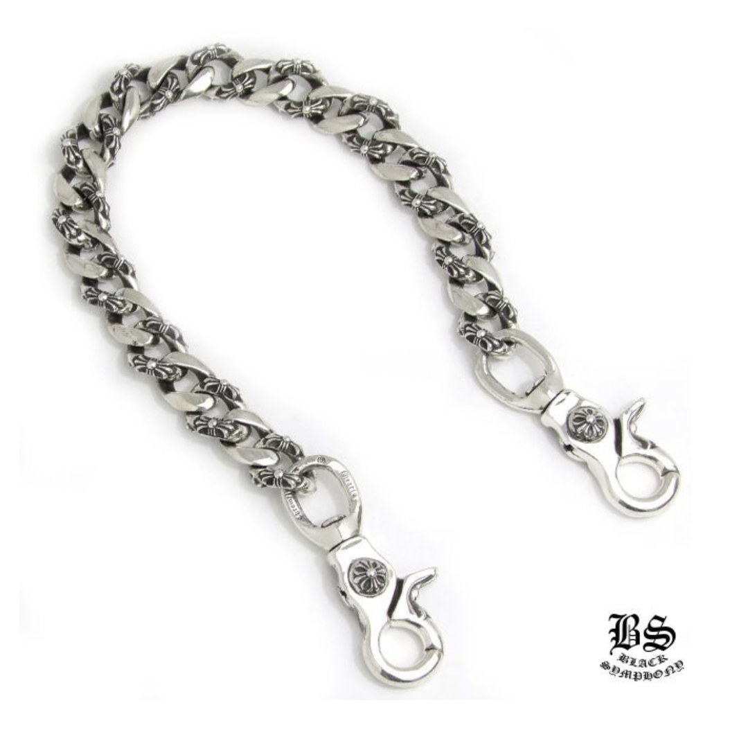 【CHROME HEARTS/クロムハーツ】 ファンシーウォレットチェーン クロス ショート 2クリップ