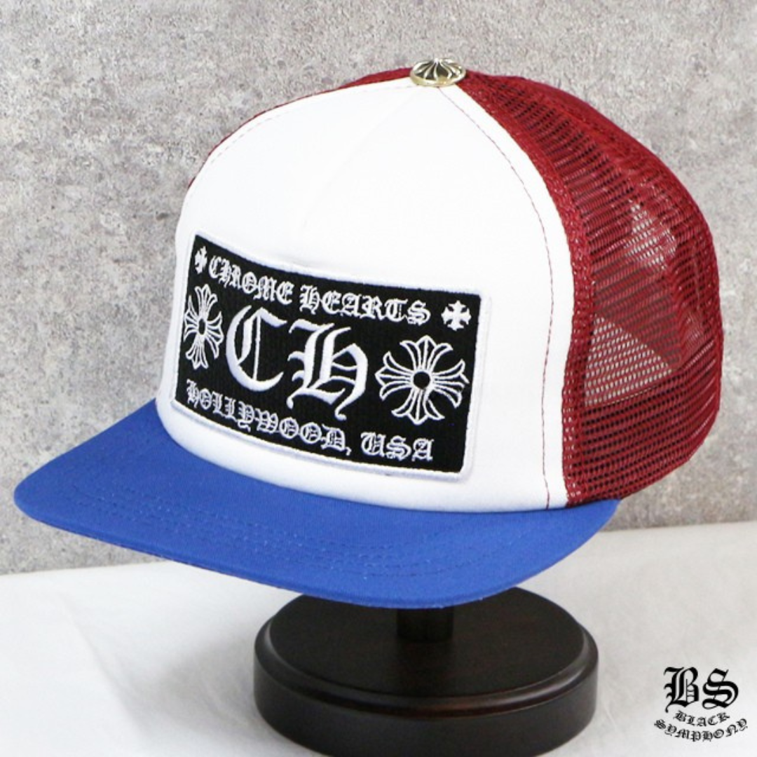Chrome Hearts　クロムハーツ トラッカーキャップ CH ブルー レッド