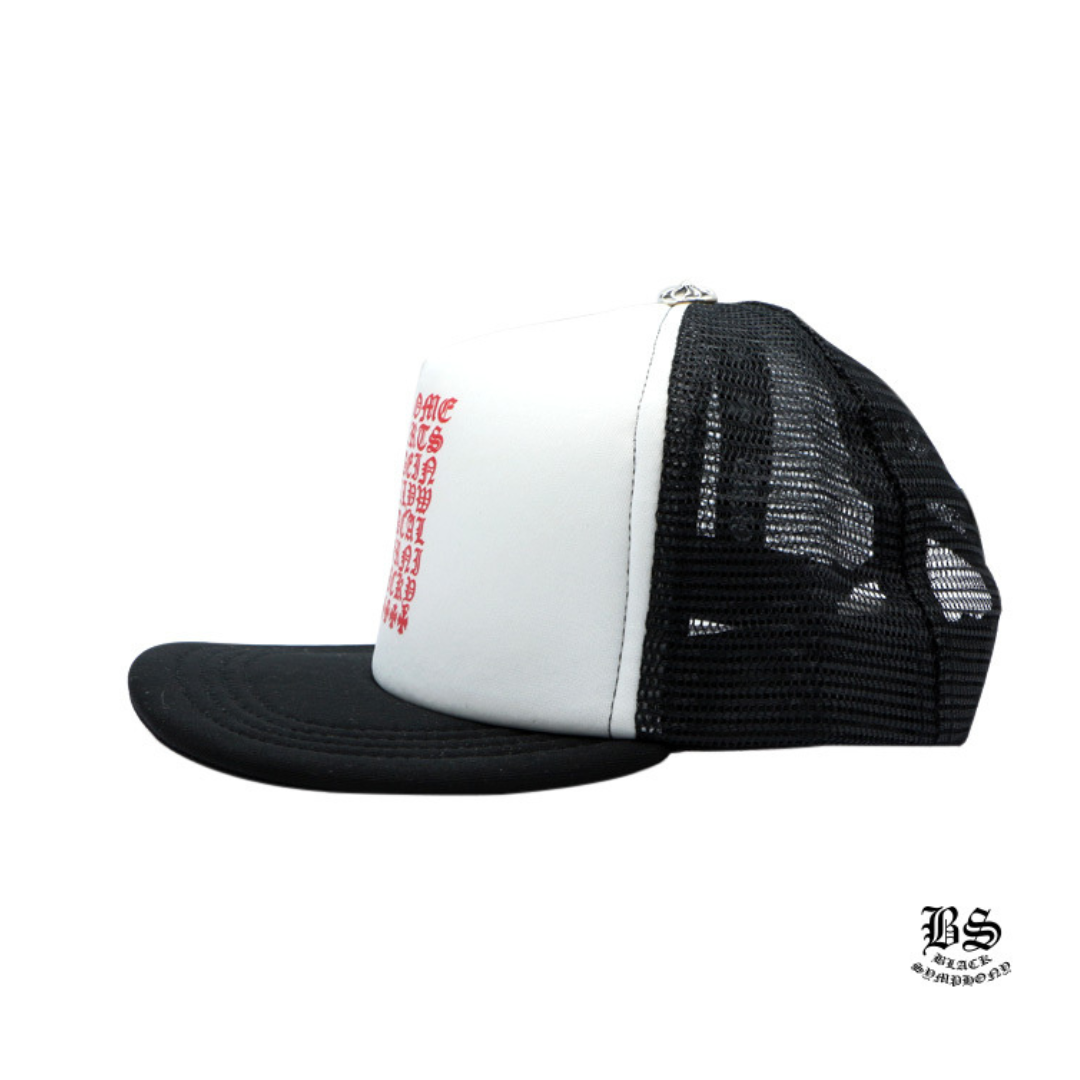 Chrome Hearts　クロムハーツ トラッカーキャップ キングタコ CHスクロール ブラックホワイト