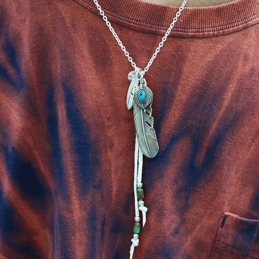 【国内発送/直営店】1点物 オリジナルカスタム2 タディアンドキング goro's ゴローズ魂継承 フェザー ネックレス メンズ シルバー925 ペンダントトップ ネックレス メンズ