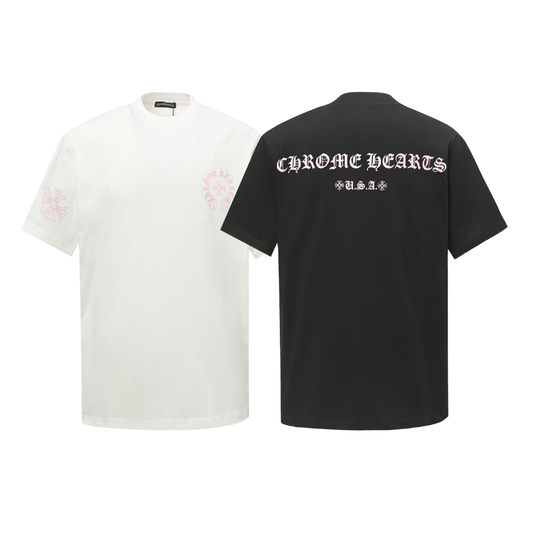 クロムハーツChrome Heart  Tシャツ黒&白  綿100%  zh0122