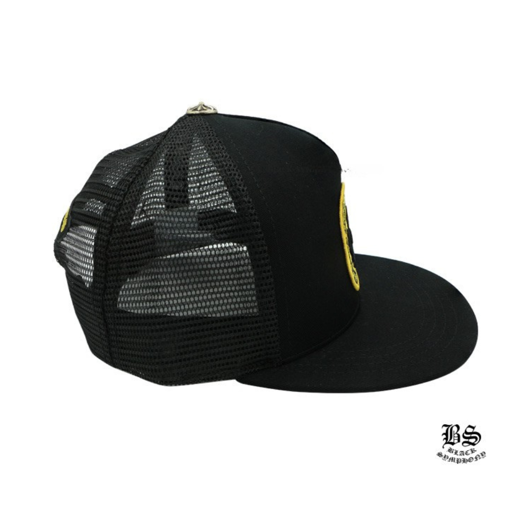 Chrome Hearts　クロムハーツ ファブリックフロント トラッカーキャップ ブラック ツイル ハリウッド CHプラス