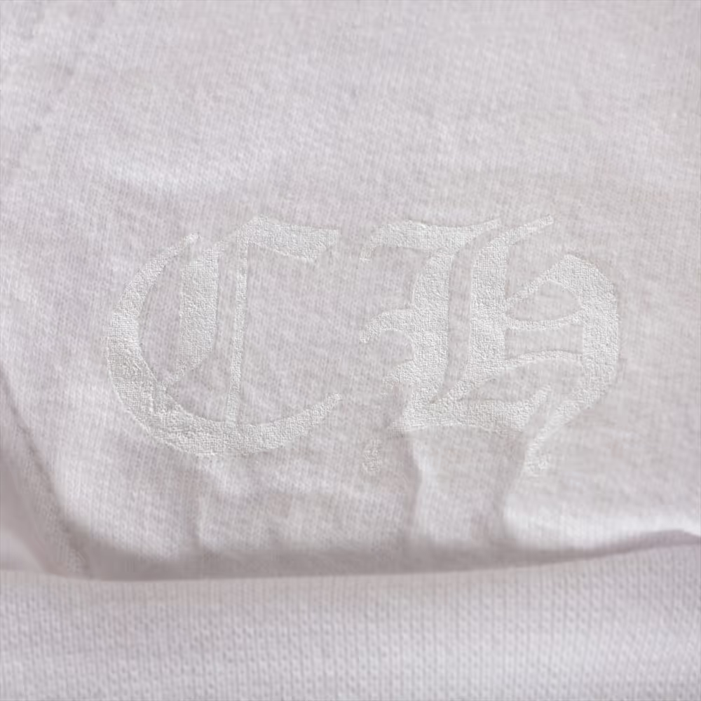 クロムハーツ パーカー コットン  ホワイト 袖ロゴ プリント