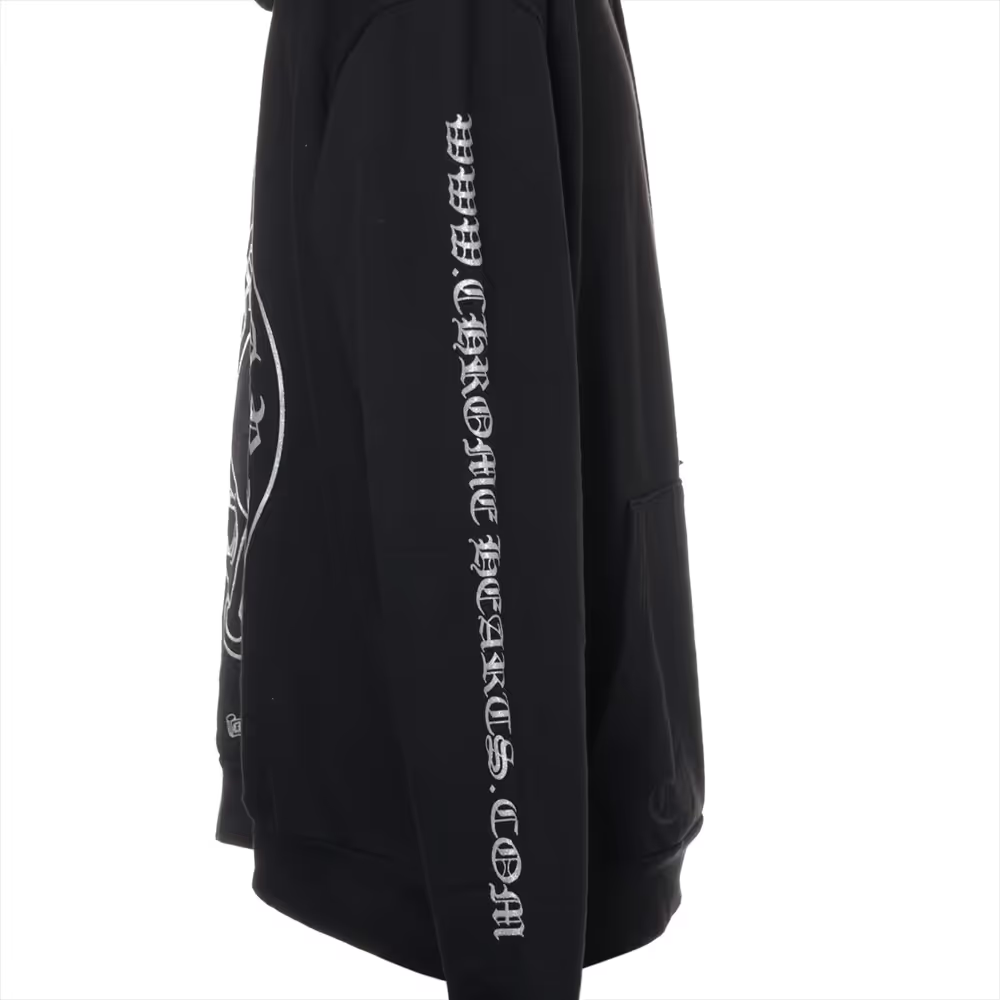 クロムハーツ ホースシュー パーカー コットン  ブラック×シルバー オンライン限定