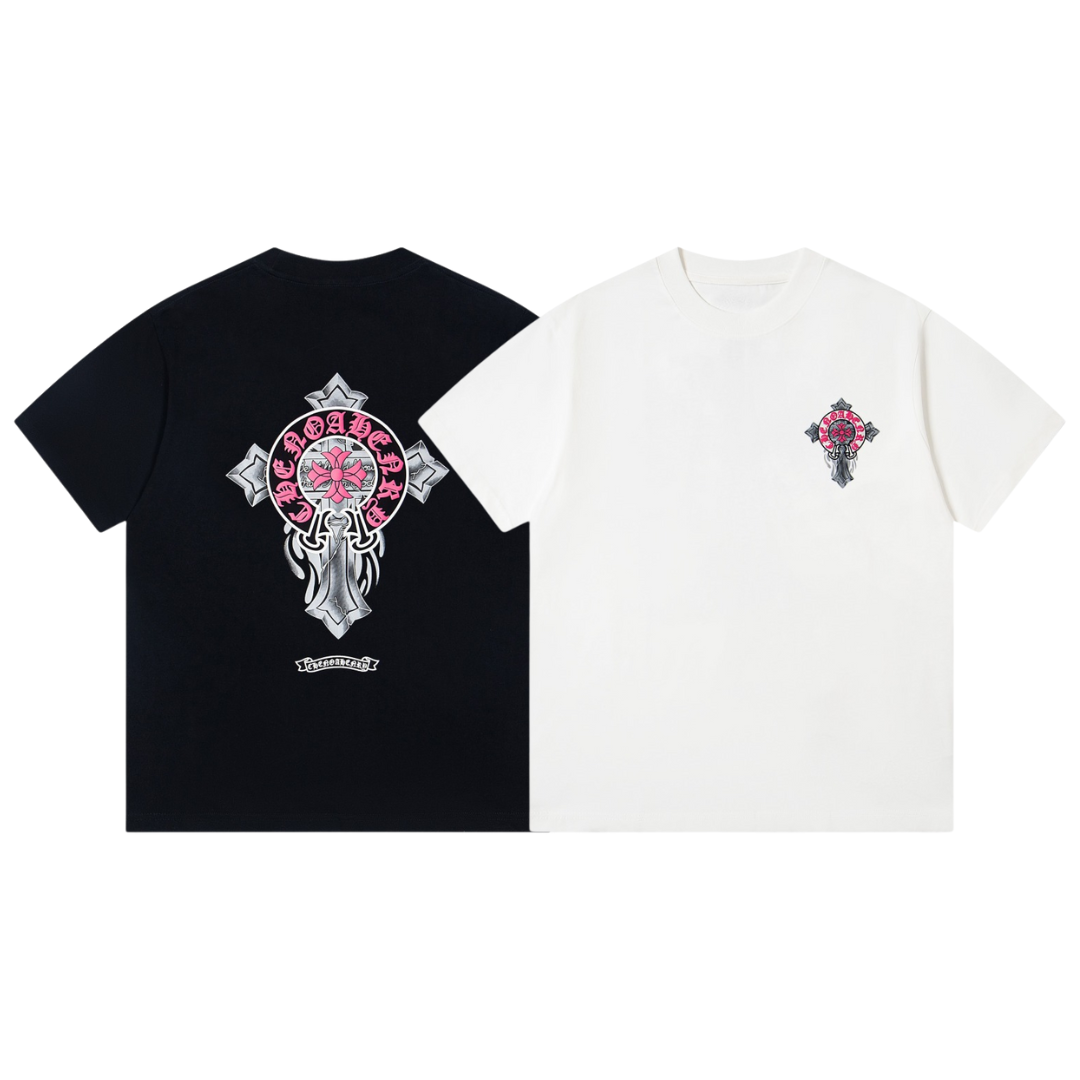 クロムハーツChrome Heart  Tシャツ　黒&白  2色　綿100%  zh0114