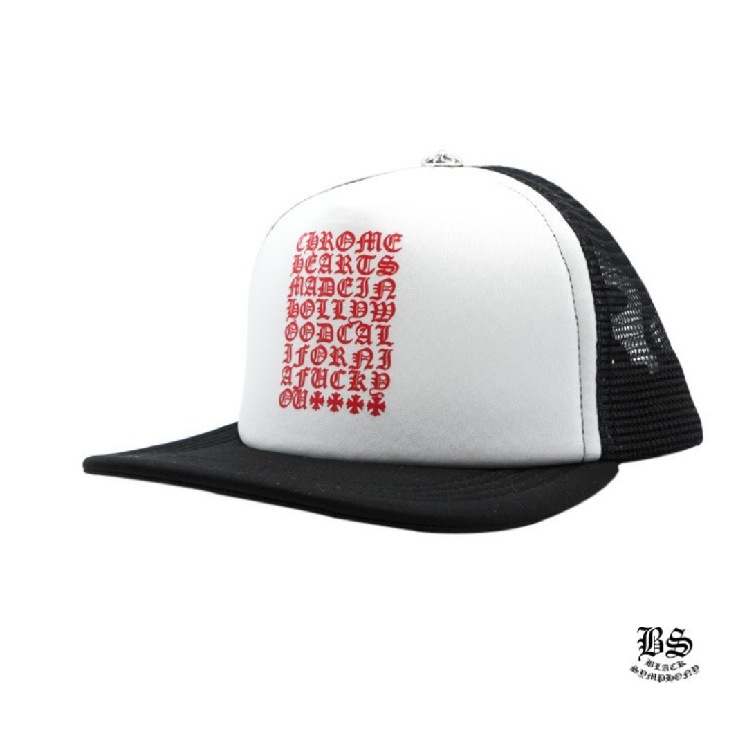 Chrome Hearts　クロムハーツ トラッカーキャップ キングタコ CHスクロール ブラックホワイト