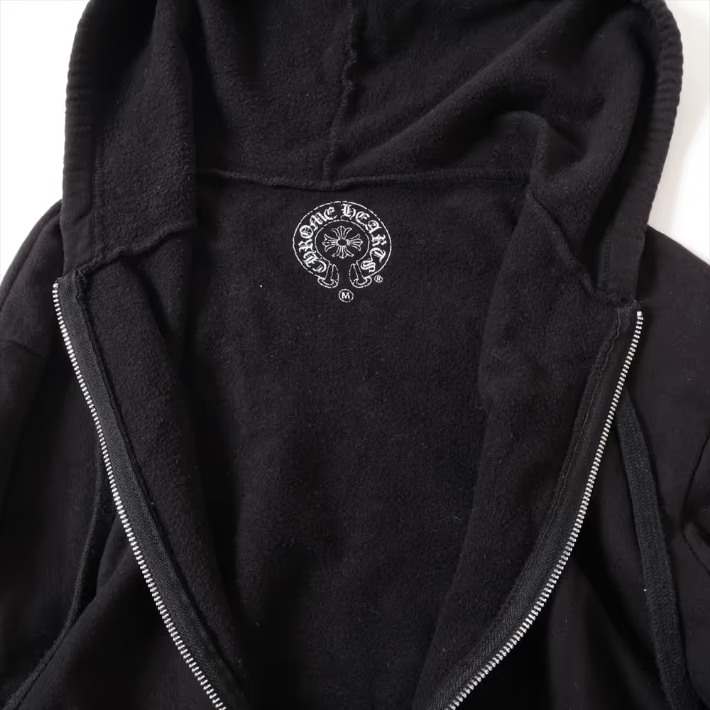 クロムハーツ パーカー コットン  ブラック ヴァインダガー