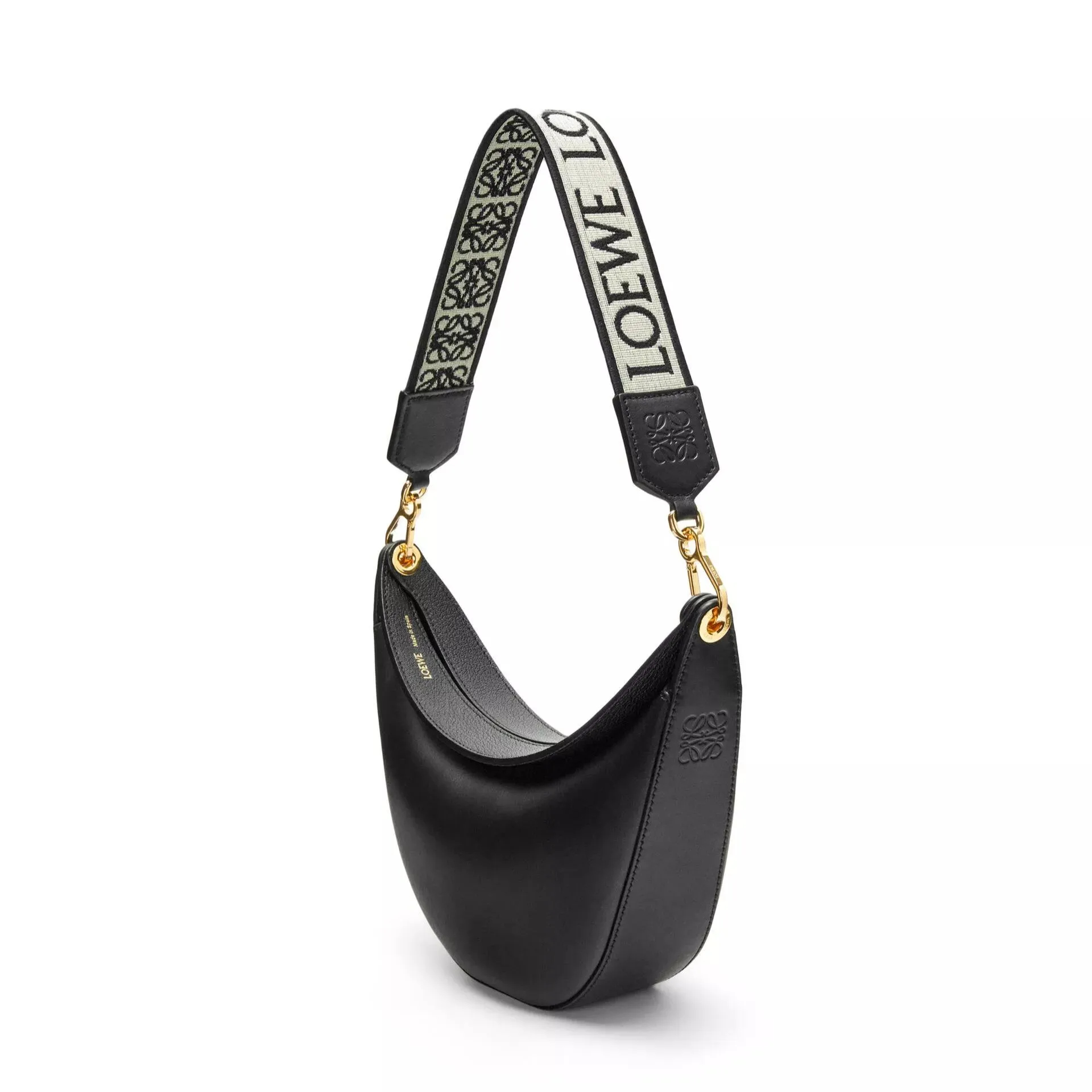 LOEWE サテンカーフ＆ジャカード Luna ホーボー バッグ