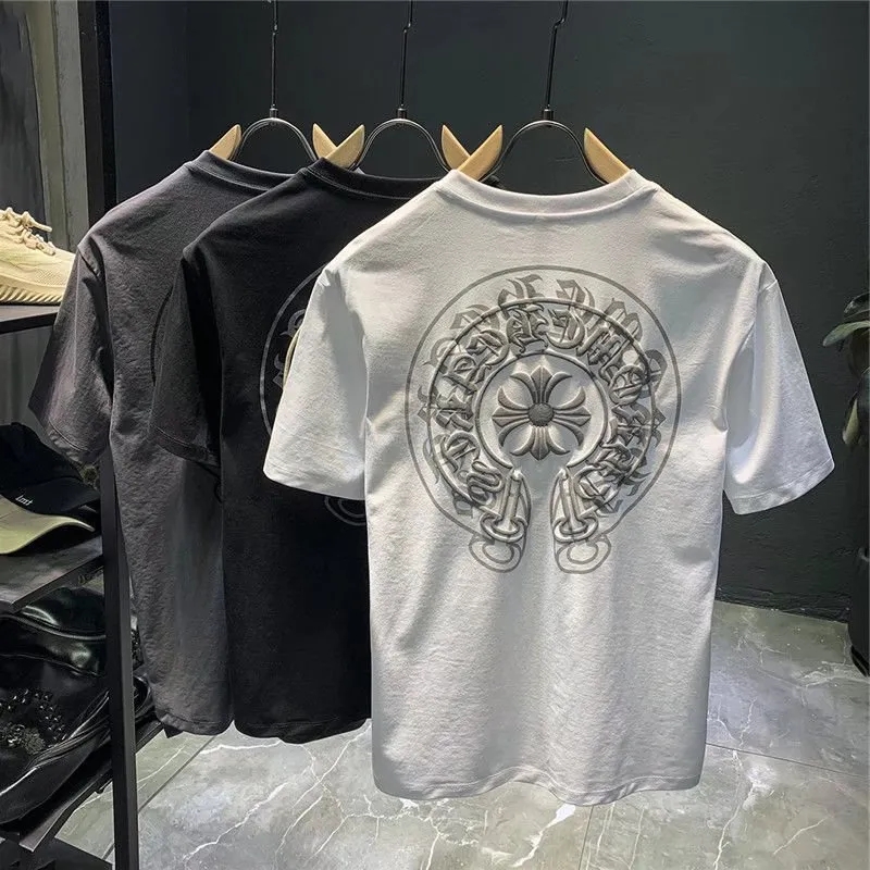 Chrome Hearts 白色馬蹄鐵標誌短袖 T 卹 H0063（背面圖）