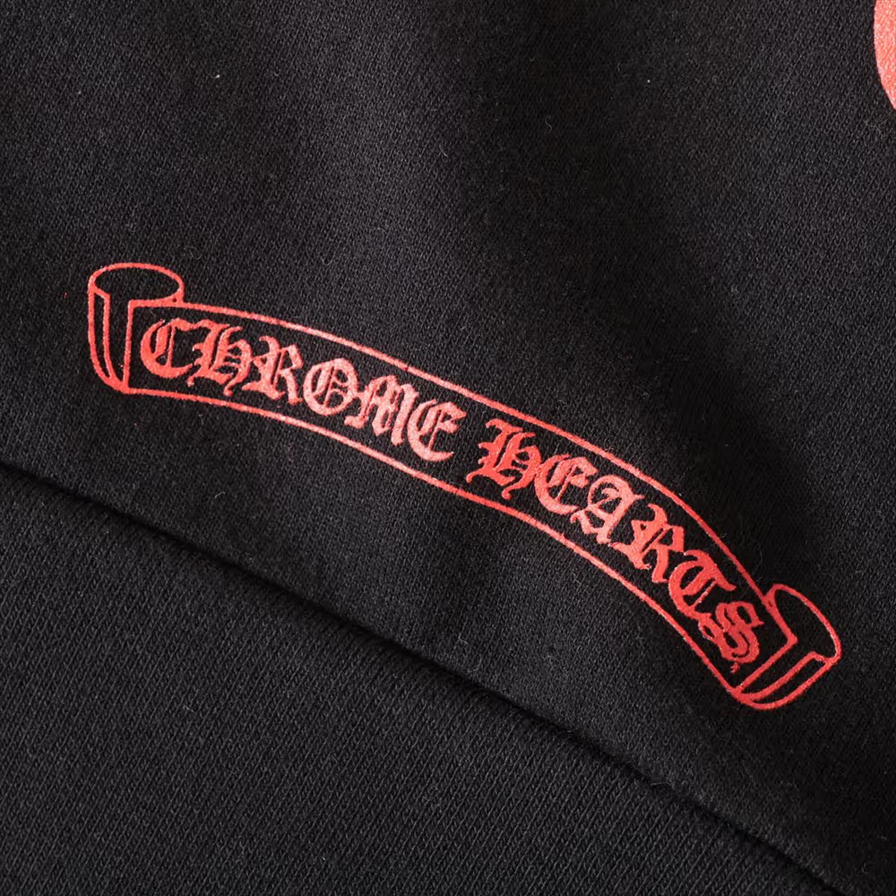 クロムハーツ パーカー コットン  ブラック×レッド