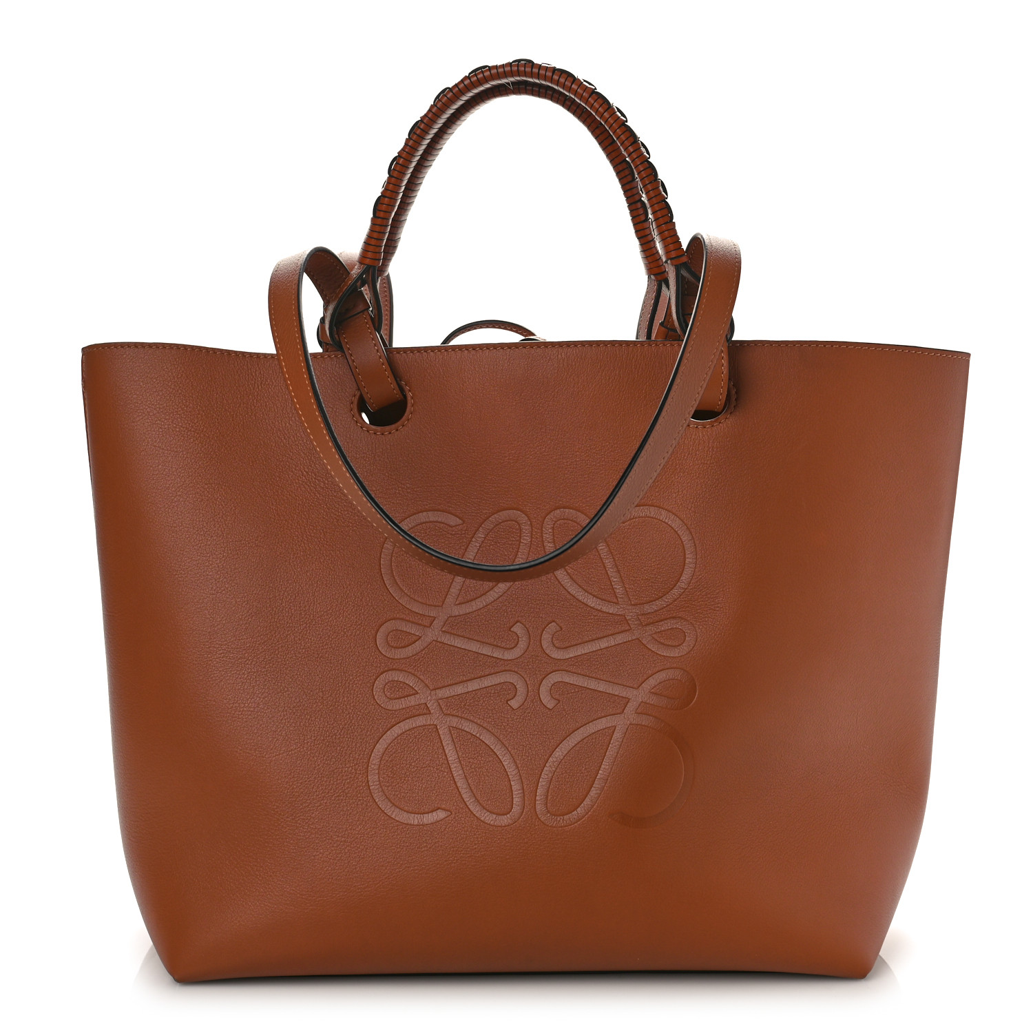 LOEWE ロエベ アナグラム トートバッグ スモール グレインカーフ ダブルハンドル 肩掛けトート ブラック