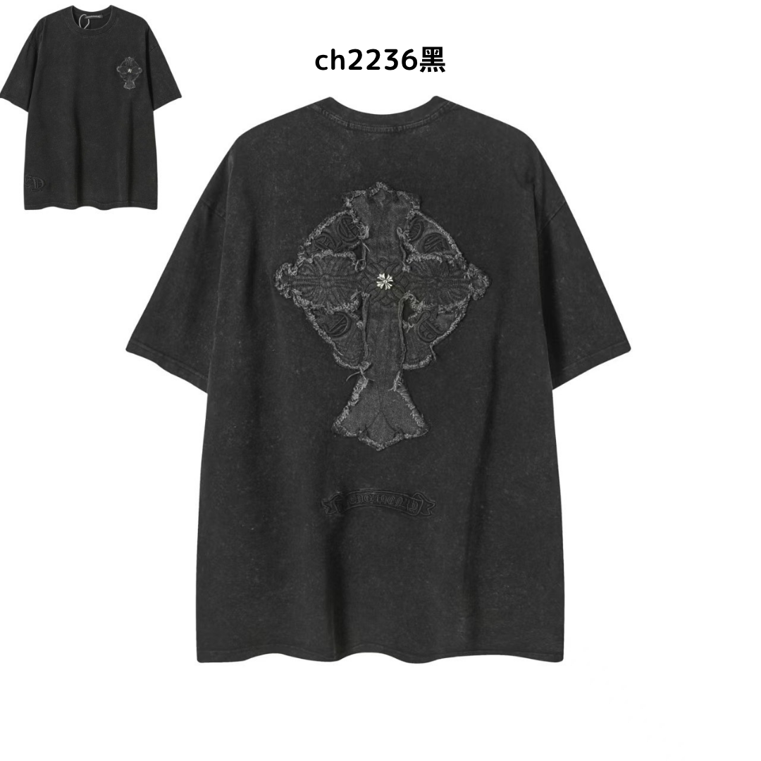 【2025新登場】クロムハーツChrome Hearts プリント刺繍Tシャツ特集 夏服 人気 男女兼用　綿100%  ch2230