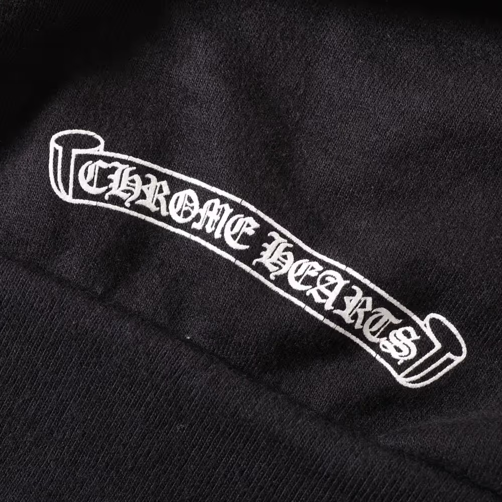 クロムハーツ パーカー コットン  ブラック ヴァインダガー