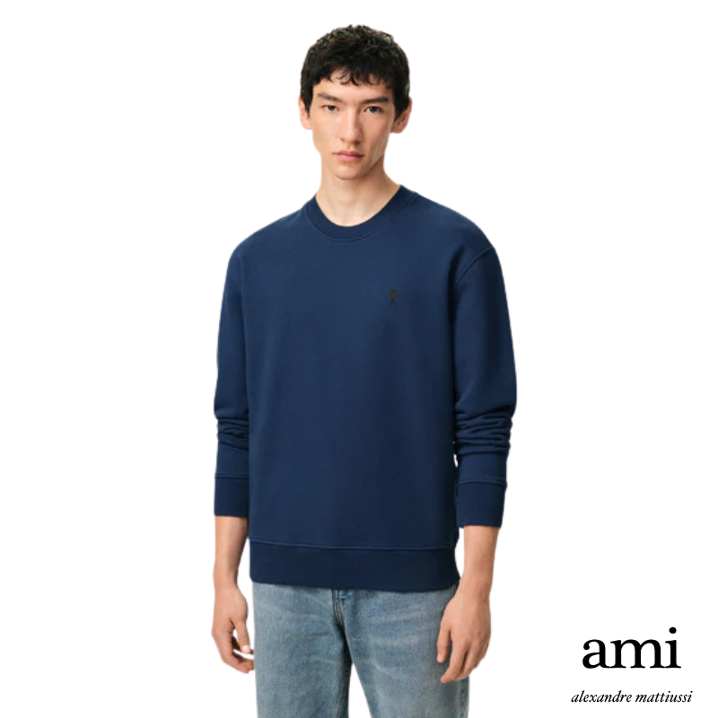 Ami paris ブルー コットン Ami De Coeur スウェットシャツ