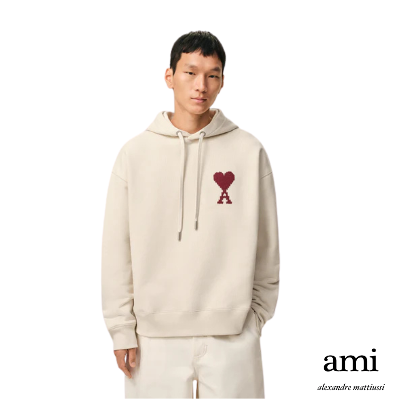 Ami paris  ホワイト コットン Ami De Coeur パーカー
