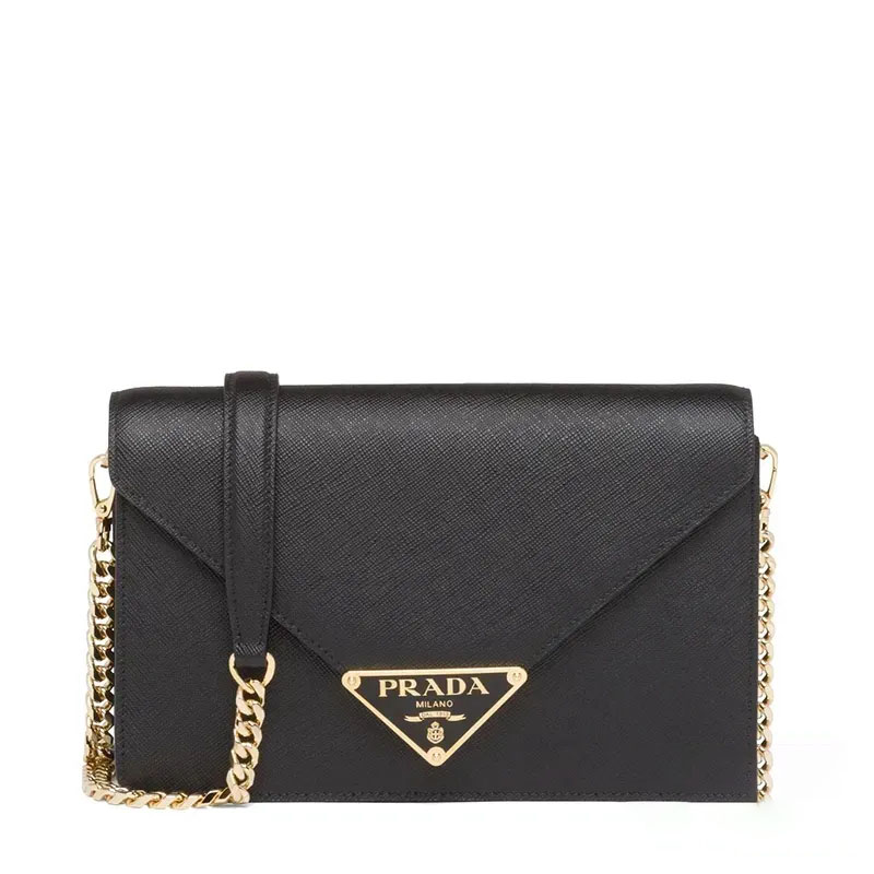 【PRADA】☆人気☆ レディース ブラック エンベロープ ショルダー バッグ