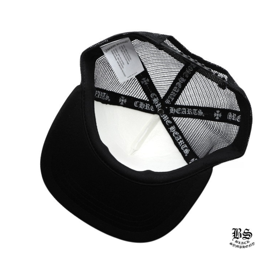 Chrome Hearts　クロムハーツ トラッカーキャップ キングタコ CHスクロール ブラックホワイト